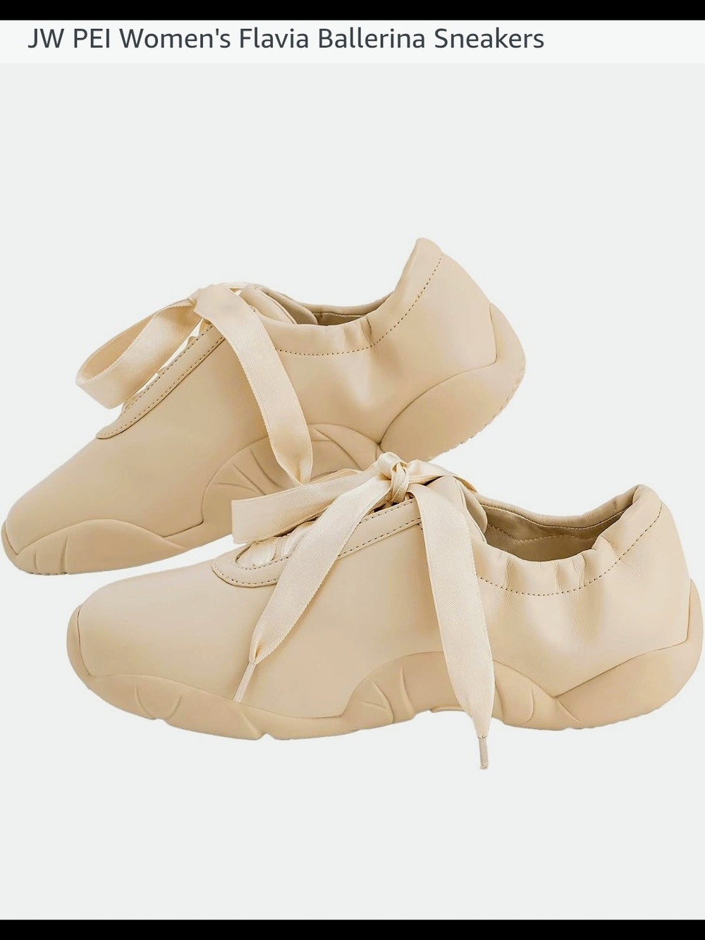 JW PEI Women's Flavia Sneakers in Beige Cream